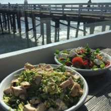 Gluten-free salads with a view at Malibu Farm Restaurant